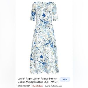 Italian tile graffiti pastel printed Jersey dress Ralph Lauren